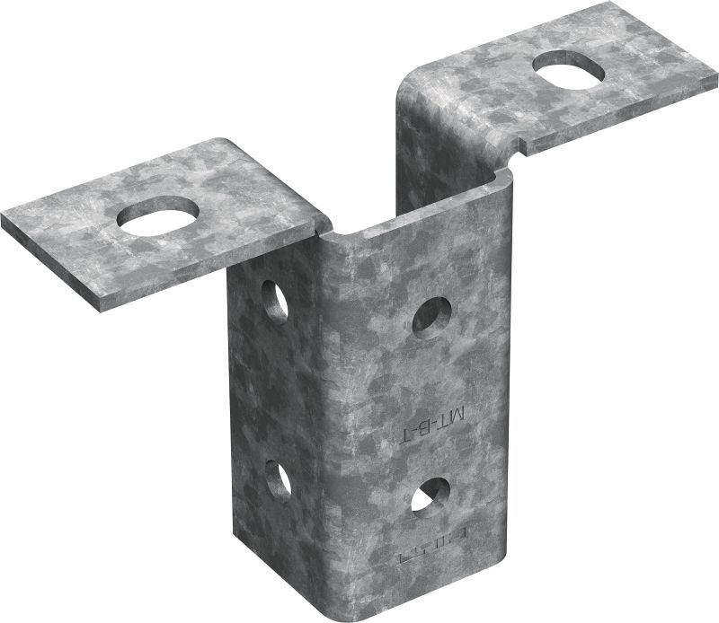 MT-B-T OC Опорная пластина для невысоких нагрузок Базовый соединительный элемент для анкерного крепления профильных конструкций для невысоких нагрузок к бетону или стали, для использования вне помещений в условиях с низким уровнем загрязнения